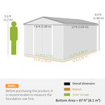 12 X 8 Ft Garden Shed, Outdoor Storage Shed With 4 Vents