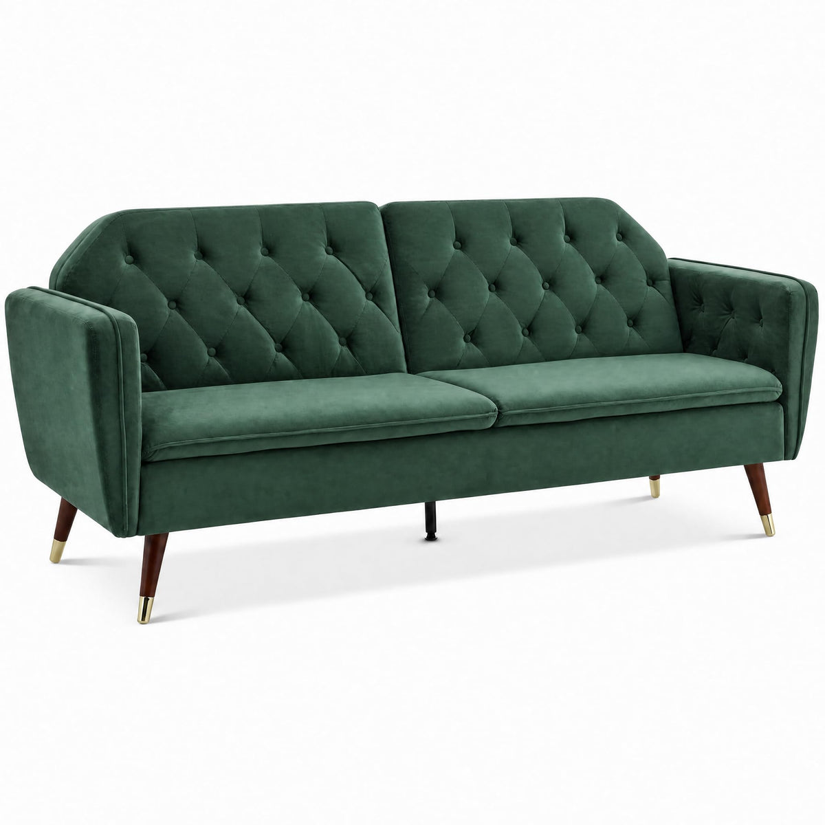 Victoria Velvet Sofa Bed 3 Seater | Green