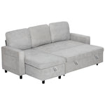 Pull Out Sofa Bed L Shape Corner Sofa W/ Reversible Chaise | Dove Gray