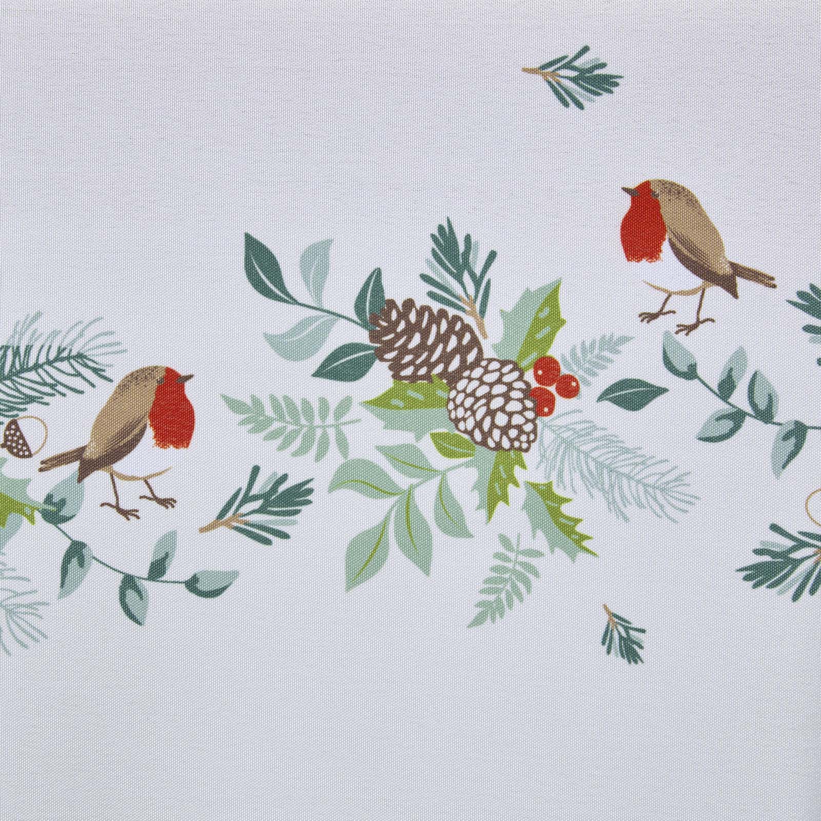 Robin Christmas Tablecloth | 132 x 274cm | White