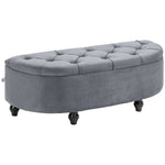 Semi-circle Bed End Bench Ottoman With Storage | Dark Gray
