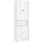 Tall Freestanding Bathroom Cabinet Retro 3 Compartments
