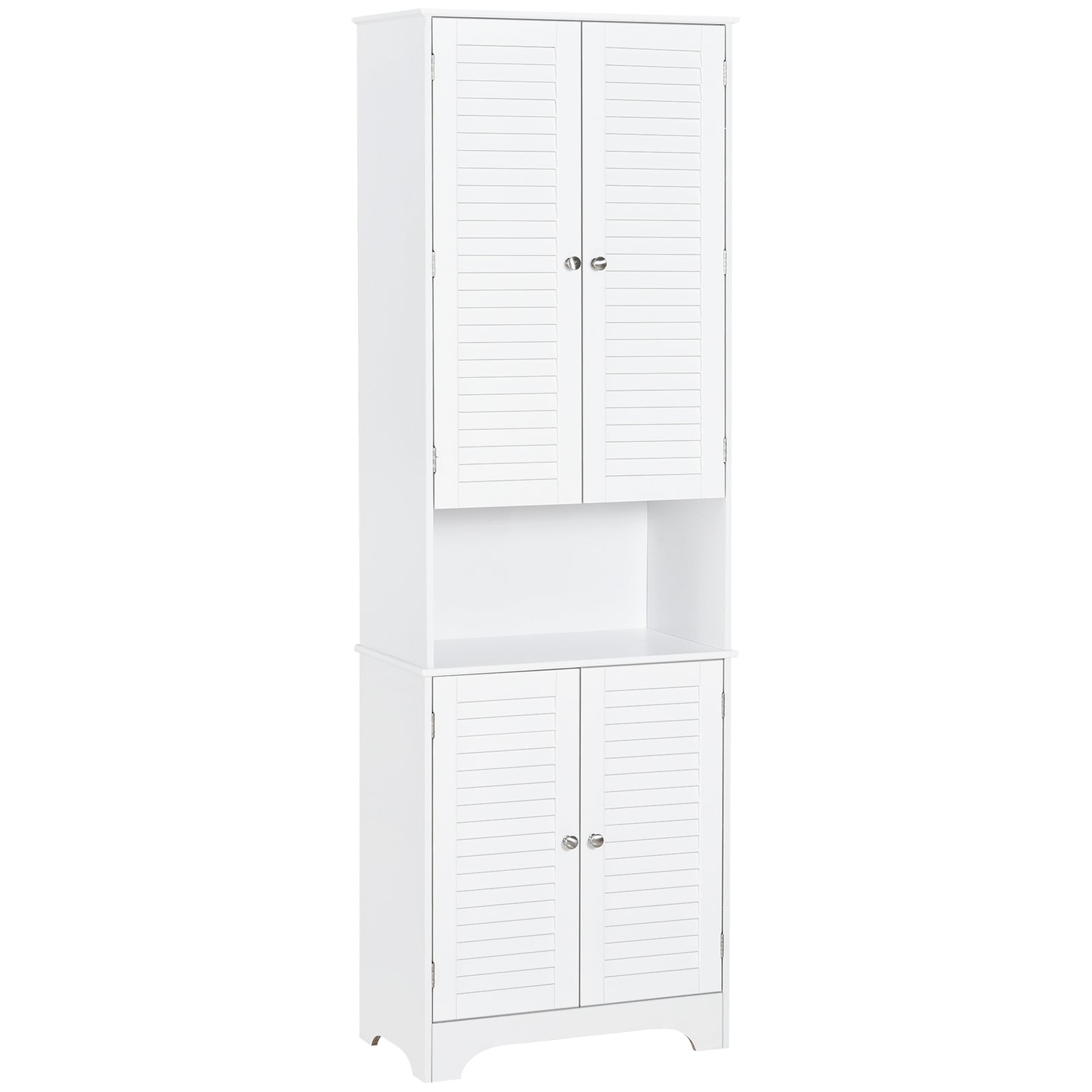 Tall Freestanding Bathroom Cabinet Retro 3 Compartments