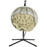 Hanging Egg Chair Outdoor Indoor Swing Chair, Folding Basket | Khaki