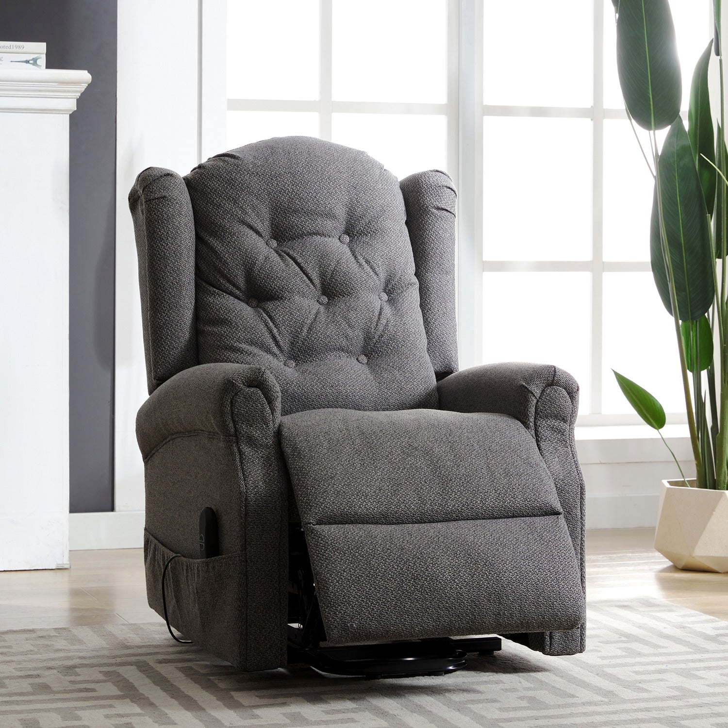 Crawley Electric Riser Recliner With Massage And Heat | Dark Grey