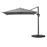 Outdoor Garden 2.5m Cantilever Parasol With Base | One Size | Dark Gray