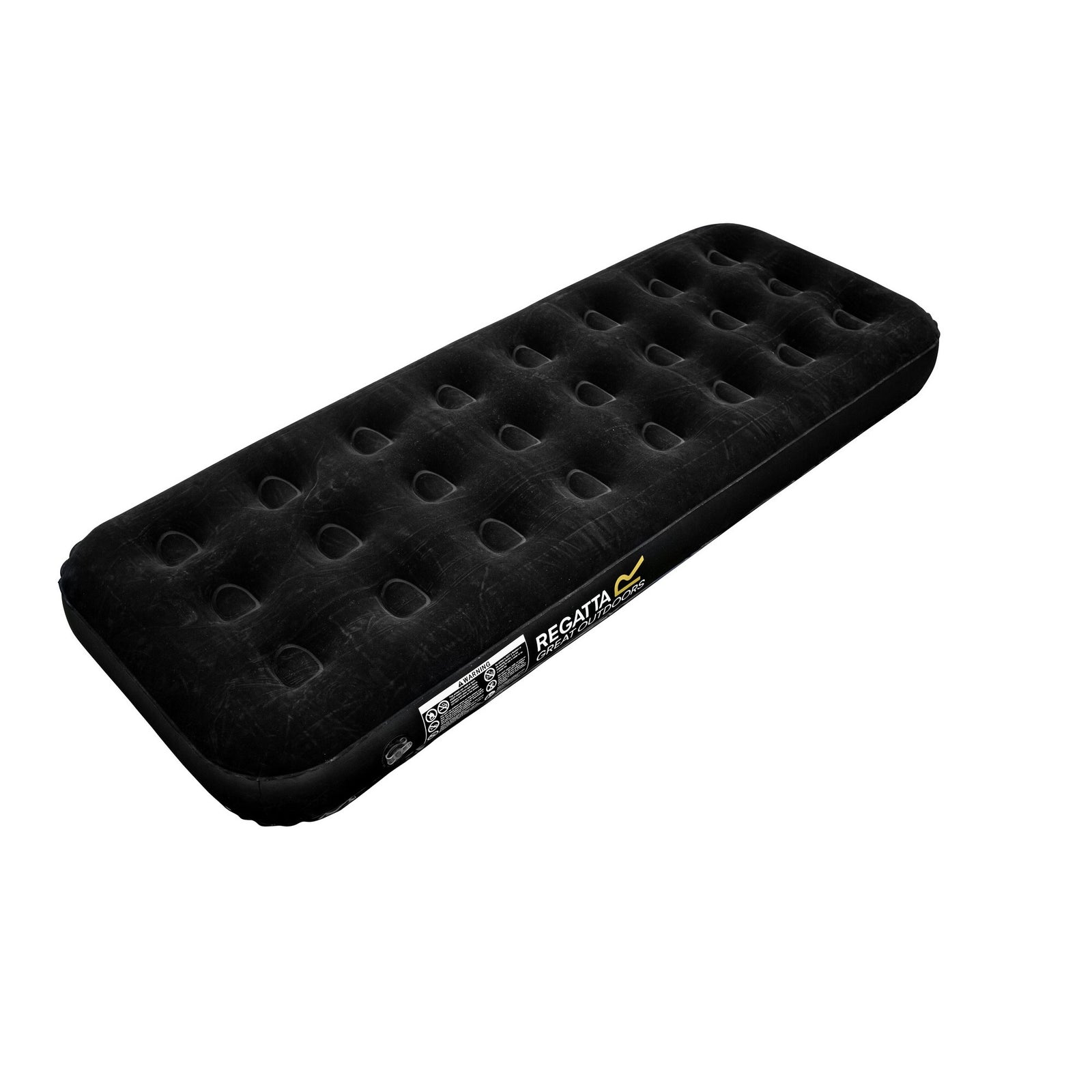 Great Outdoors Flock Inflatable Single Airbed | One Size | Black