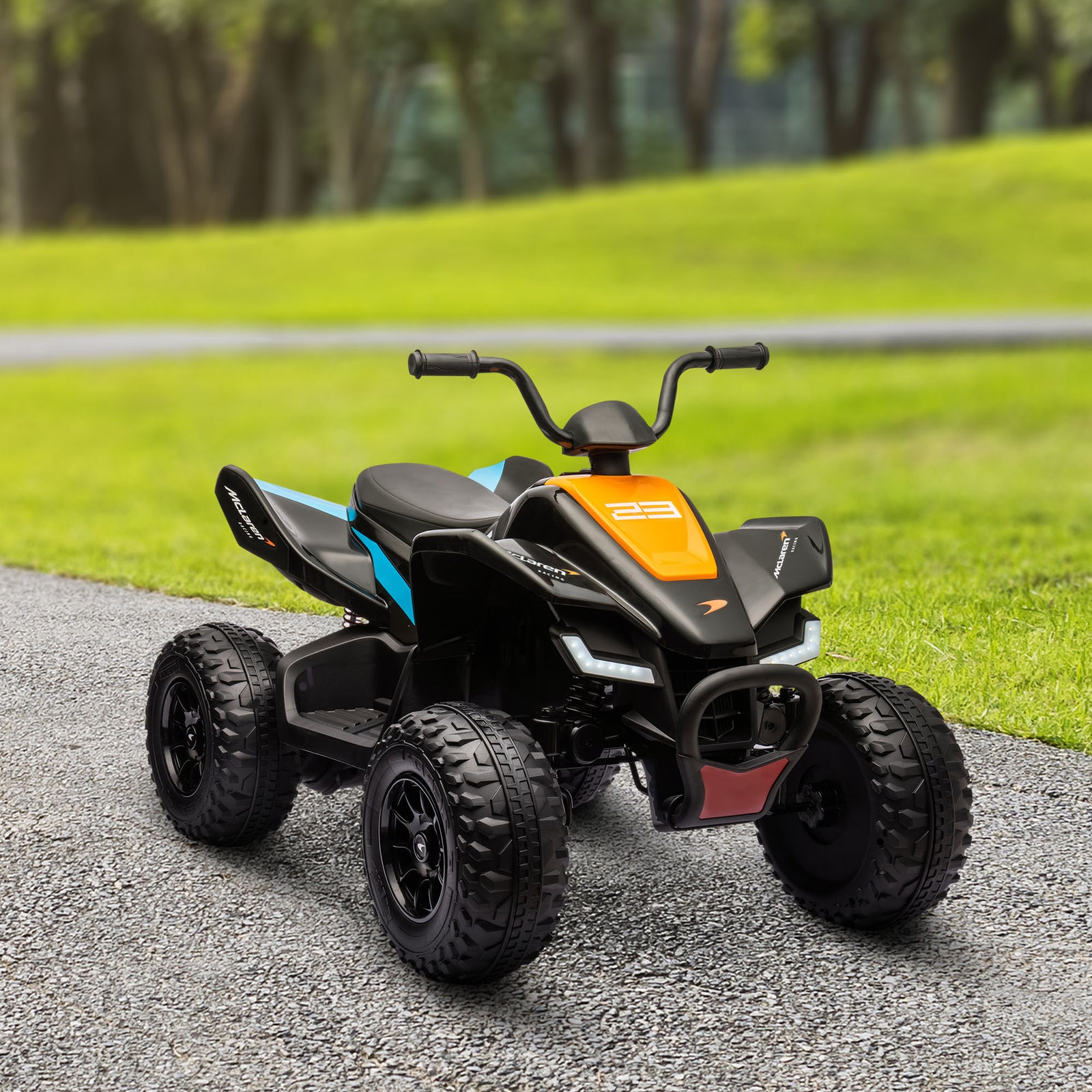 Mclaren Mcl 35 Liveries 12v Quad Bike W/ Slow Start | Black