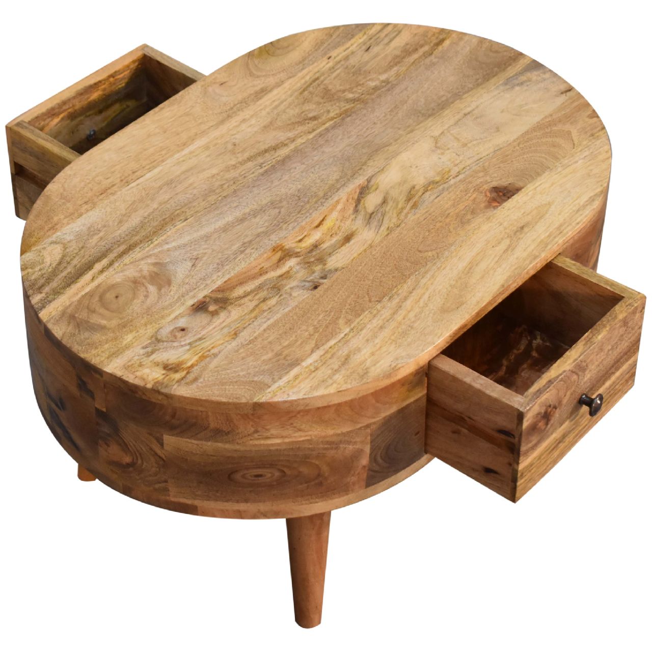 Solid Wood Mini Oak-ish Rounded Coffee Table