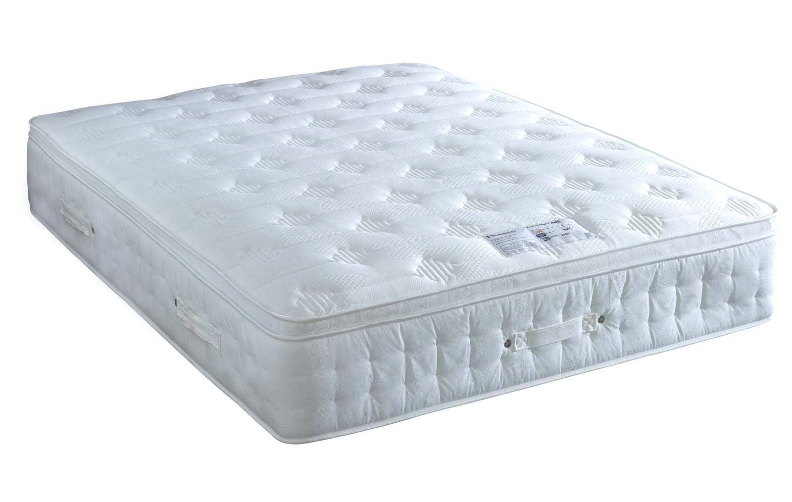 Anti Bed Bug 1500 Pocket Sprung Foam Pillow Top Mattress | Double | White