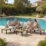 Garden Furniture Set, 6 Piece Corner Sofa Set With Coffee Table