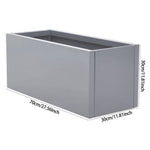 Zinc Galvanized Steel Planter Box With Drainage Hole –rectangle Raised Planter Box Outdoor Balcony Garden Trough Pot | Large | Light Grey