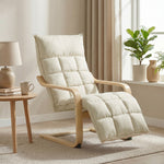 Accent Chair, Leisure Lounge Chair Armchair With Footrest | Cream