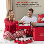 Collapsible 64 Christmas Bauble Storage Bag | One Size | Red