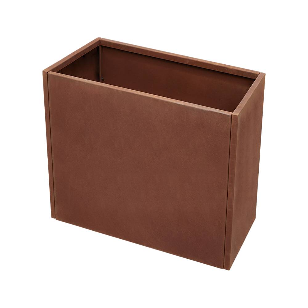 80/100cm W X 40cm D X 80cm H Rust Steel Flowerpot Outdoor Garden Weathering Metal Planter Box, Steel Planter With Drainage Hole | Small