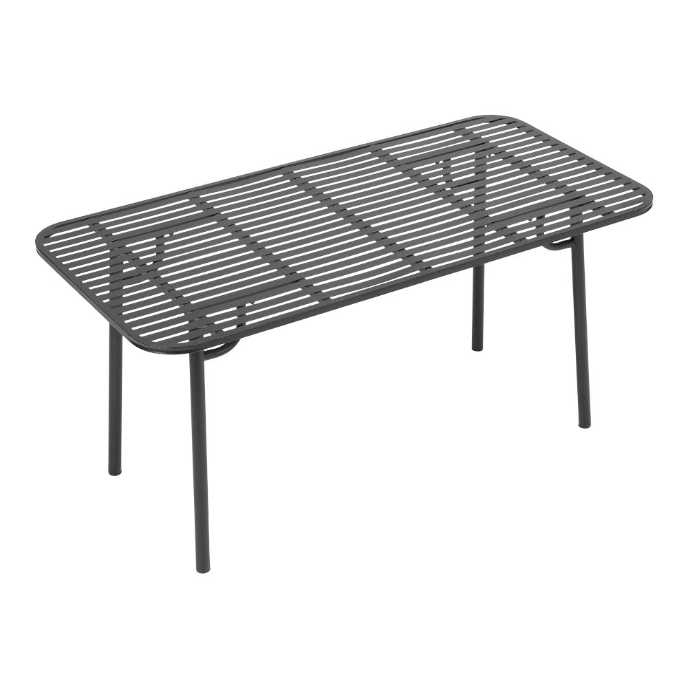Rectangular Outdoor Garden Metal Table - 120/160cm W X 80cm D X 75cm H | Large | Black