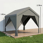 3 X 3 M Outdoor Patio Gazebo With Netting And Curtains | Dark Grey