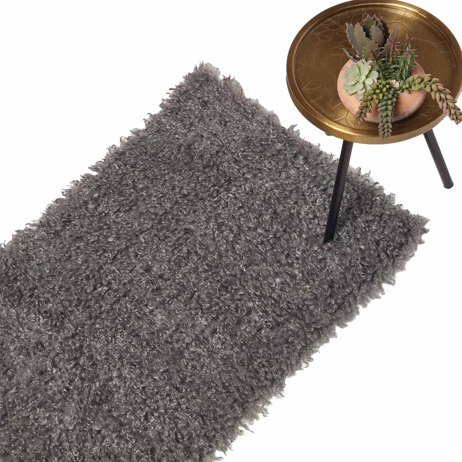Luxury Fluffy Shaggy Rug | 90cm x 60cm | Grey