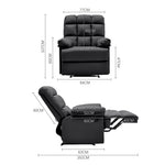 Faux Leather Recliner Armchair Modern Upholstered Lounge Chair With Adjustable Backrest & Footrest | Black