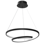 Lucero Designer Led Pendant Lamp Black 48w 50cm Monochromatic Swirl