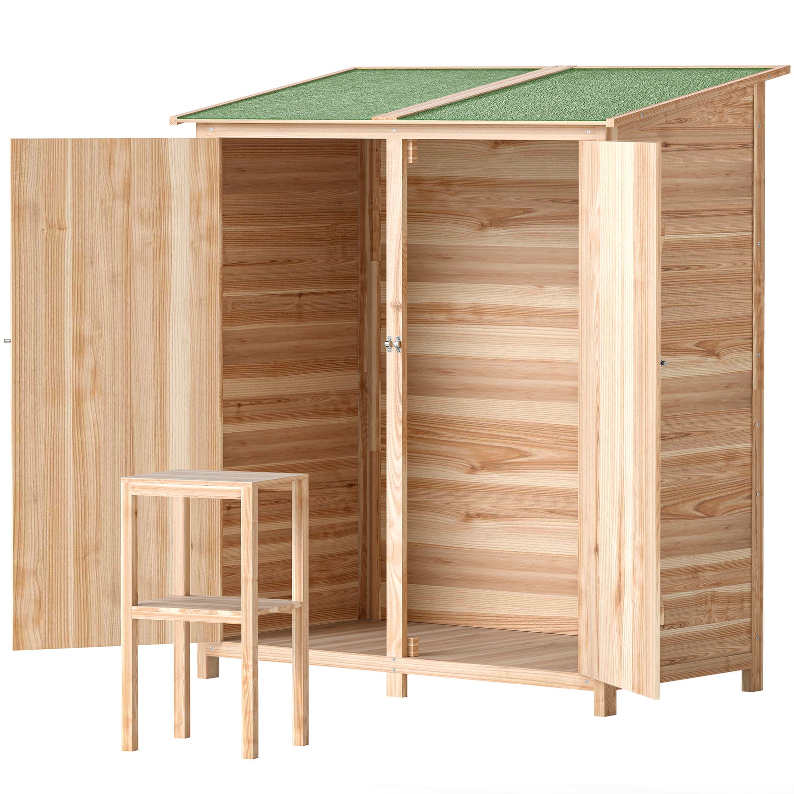 Garden Storage Shed Tool Organizer W/ Table, 140x75x157cm