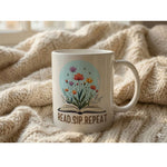 Dyzi Read Sip Repeat Quote Ceramic Mug White For Book Lovers
