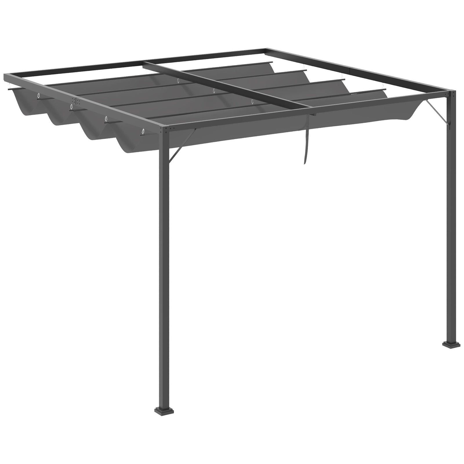 Outdoor Pergola Retractable Canopy Wall Mounted Gazebo