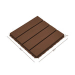 Polydeck Pvc Interlocking Decking Tiles - Brown | Set of 12 | Brown