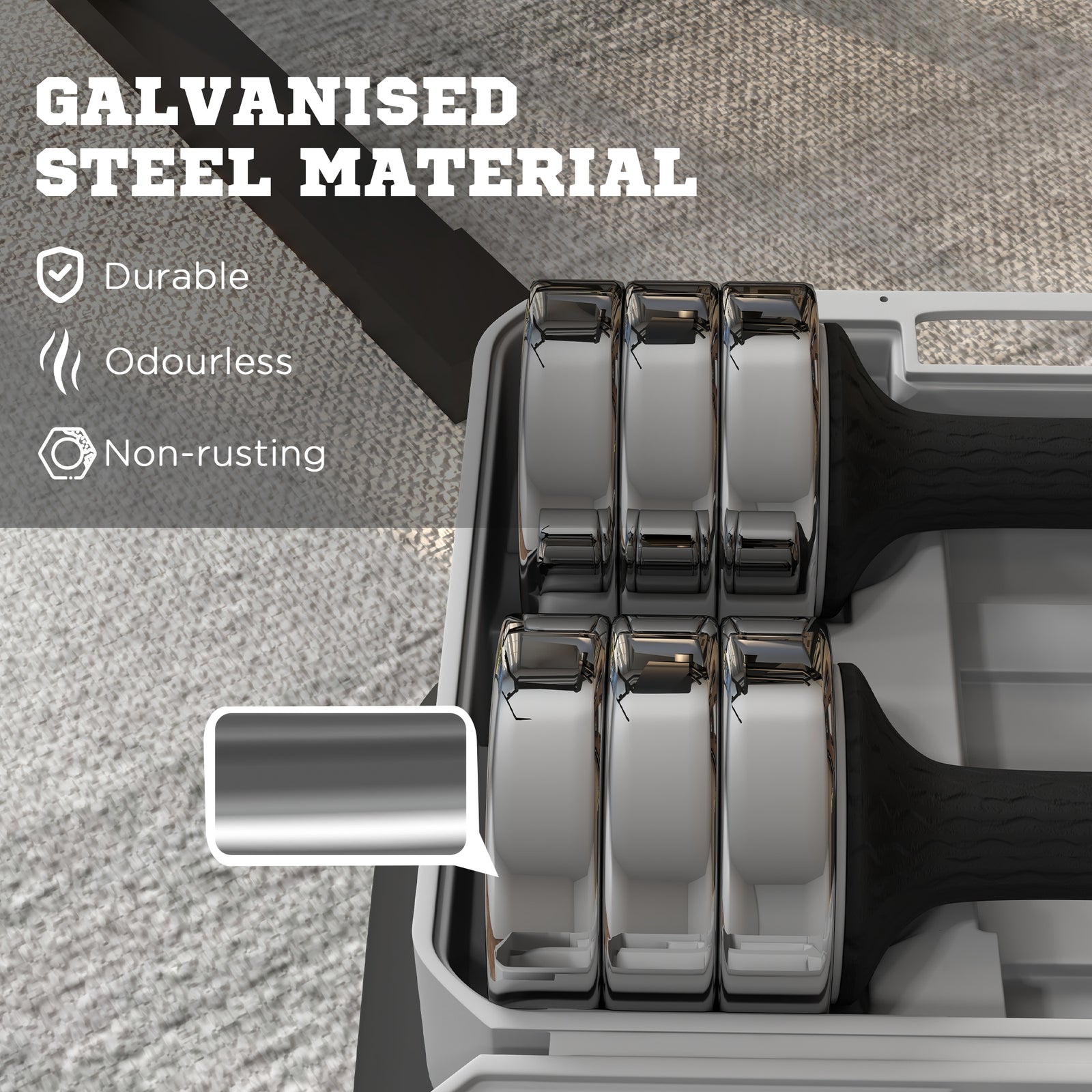 Adjustable Dumbbells Set Free Weights With Storage Box | Silver