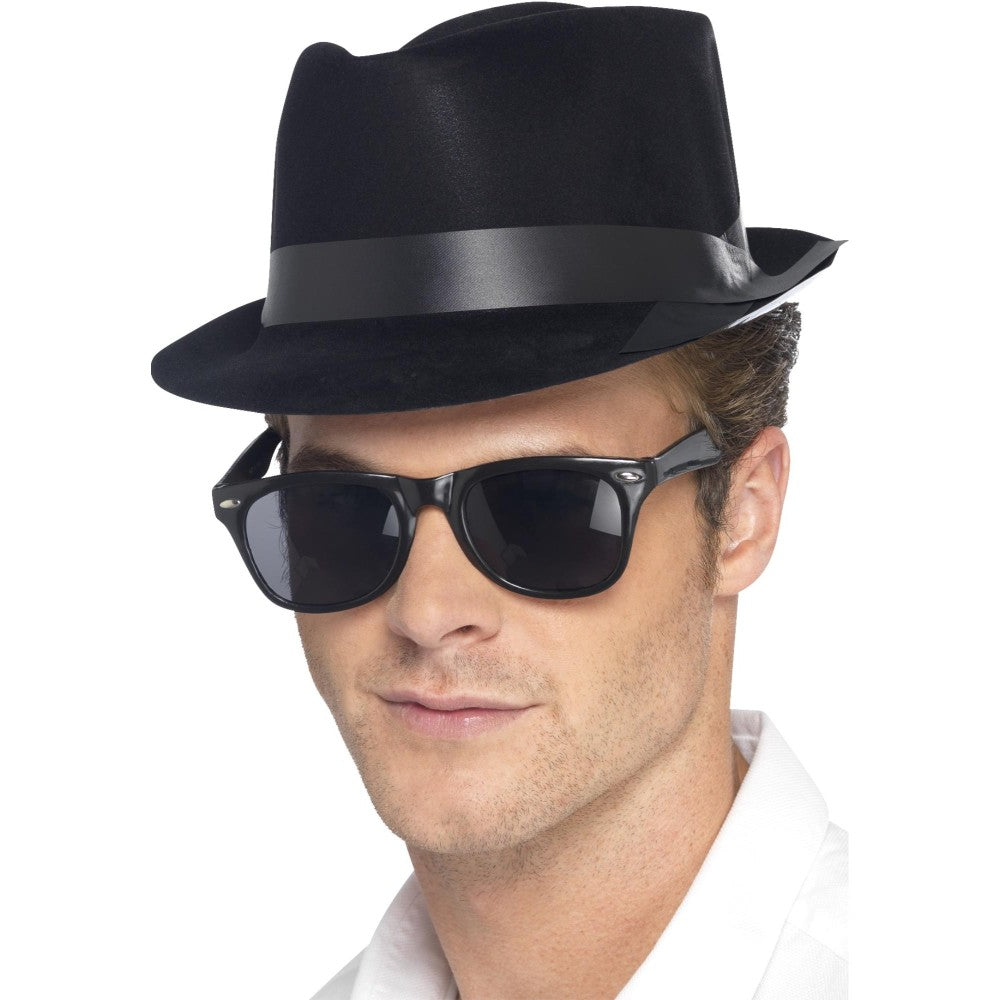 Flocked Fedora Hat