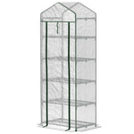 5 Tier Mini Greenhouse Grow House W/ Roll Up Door | White