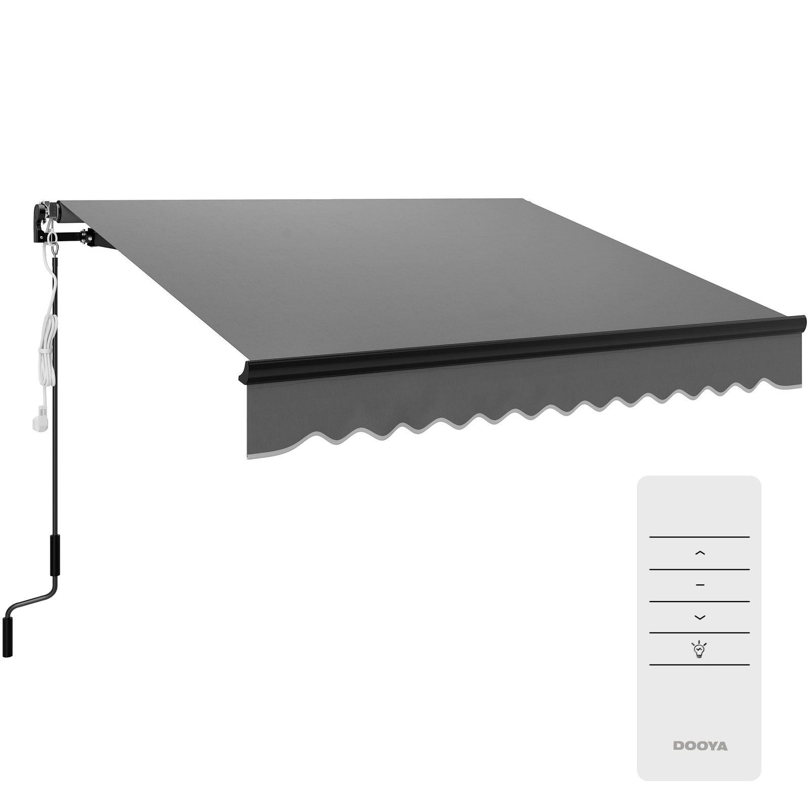 Electric Awning W/ Led Light And Remote Controller | Medium | Dark Gray