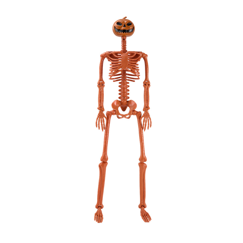 Breeins Posable Halloween Pumpkin Skeleton Decoration