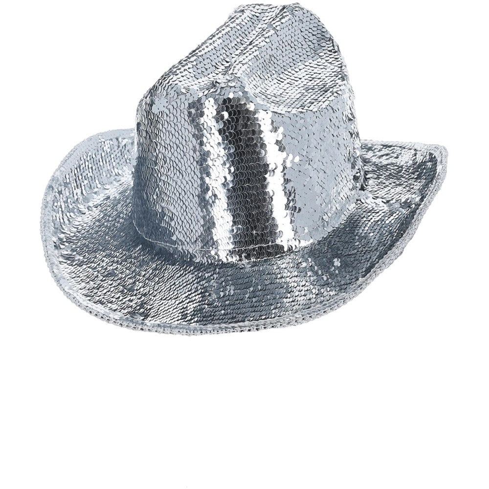 Deluxe Sequin Cowboy Hat | Silver