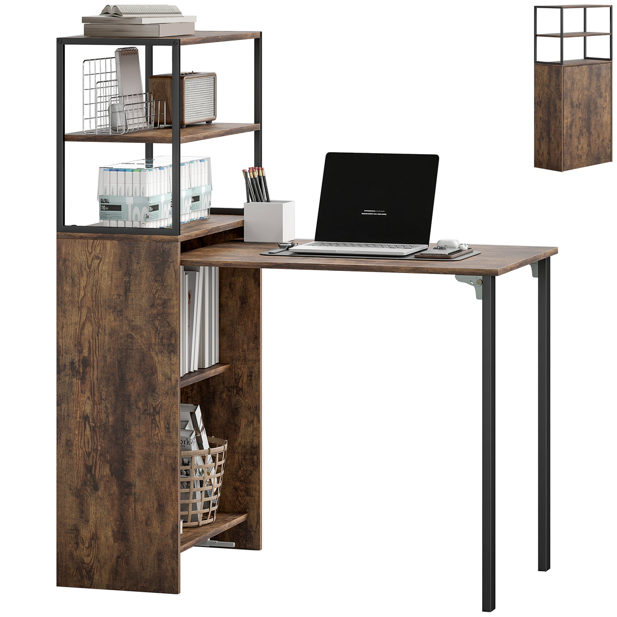 HOMCOM Foldable Computer Desk, Home Office Desk For Small Spaces