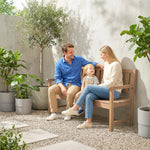 Wooden Garden Bench With Table And Hidden Shelf, Teak