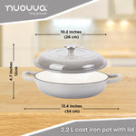 Shallow Cast Iron Casserole With Lid - 2.3-quart (26 Cm) | Grey