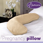L Shaped Pregnancy Pillow, 145x25x20cm Shredded Memory Foam Full Body Maternity Cushion For Sleeping | J Shape | Cream
