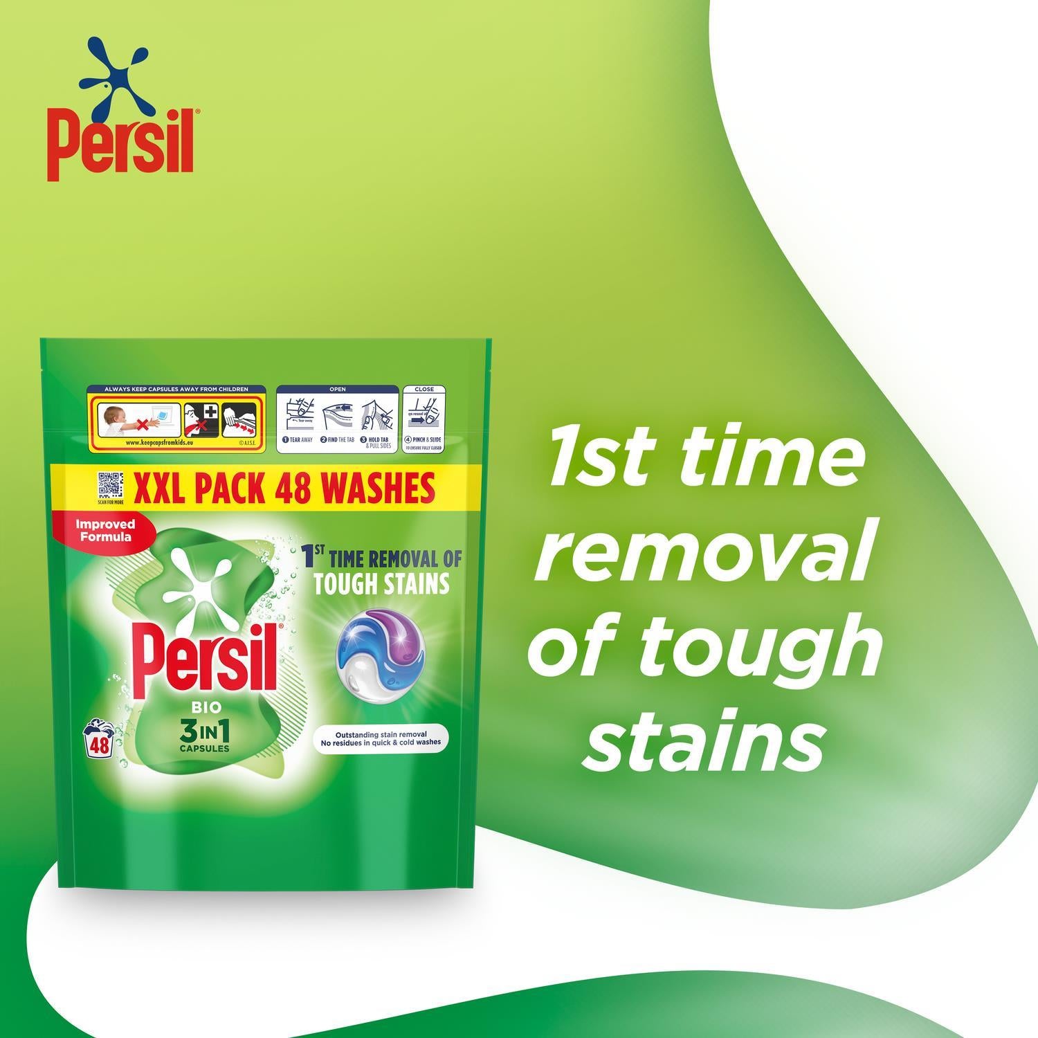 Xxl 3 In 1 Washing Capsules Bio With Lasting Freshness 48 Washes | Set of 2