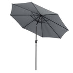 3m Garden Parasol Adjustable Tilting Parasol With Crank Handle For Outdoor Garden Patio Camping Without Base | One Size | Grey