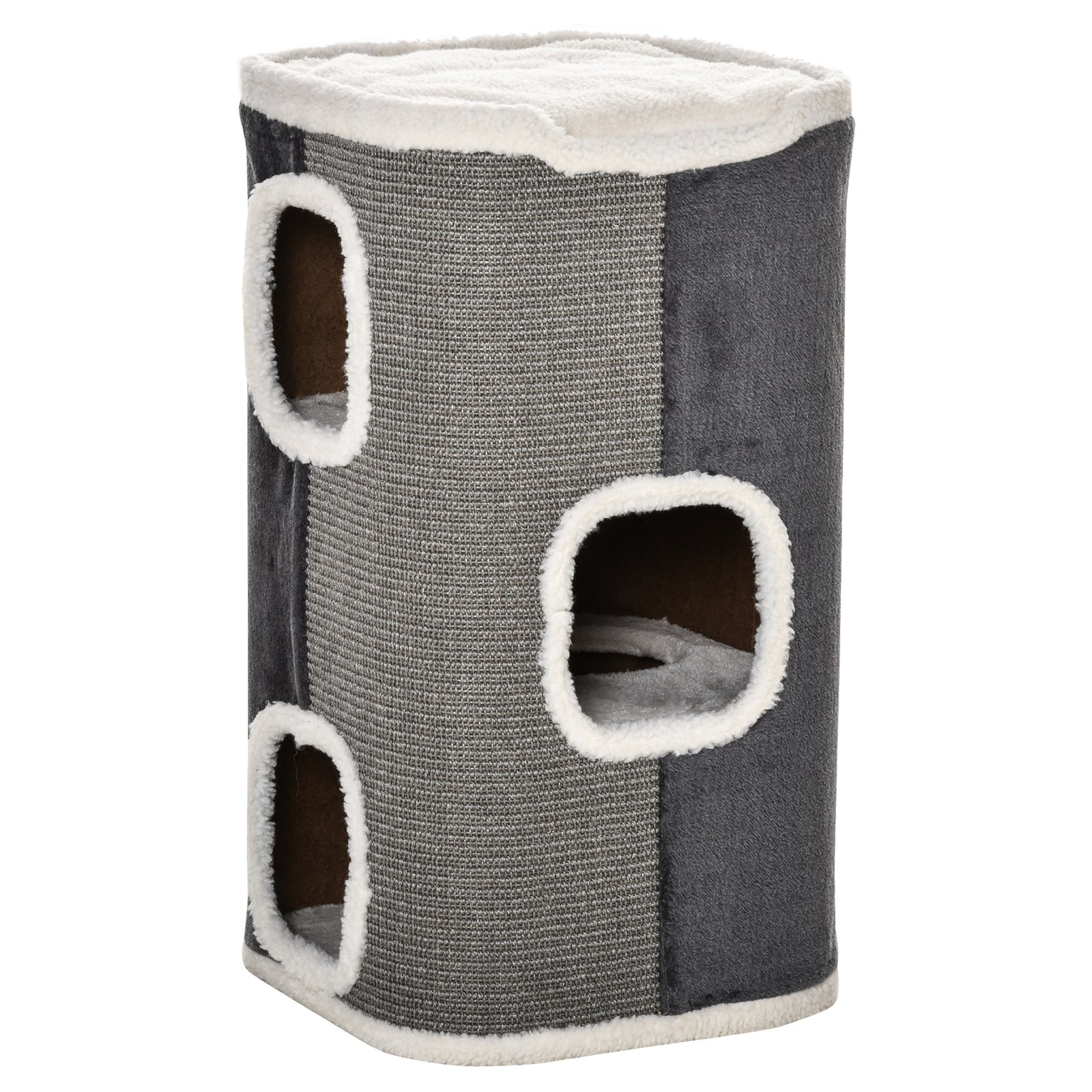 Cat Barrel Kitten Tree Tower Sisal Scratching Furniture Climbing Frame