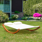 Garden Rocking Bed Sun Lounger Patio Hammock With Pillows