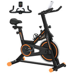 Exercise Bike Indoor Cycling W/ Lcd Display, Heart Sensor | Orange