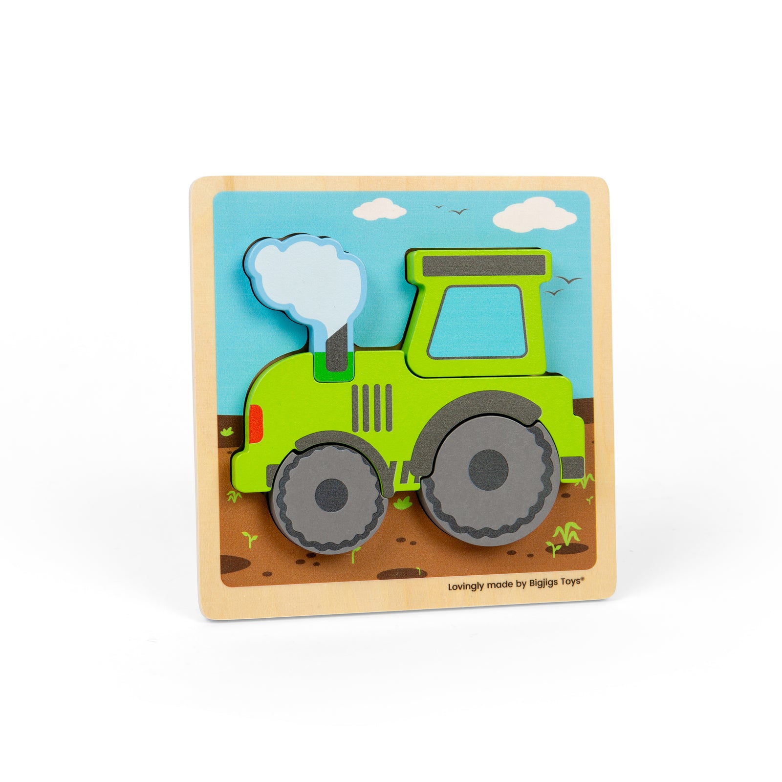 5pc Chunky Wooden Tractor Puzzle