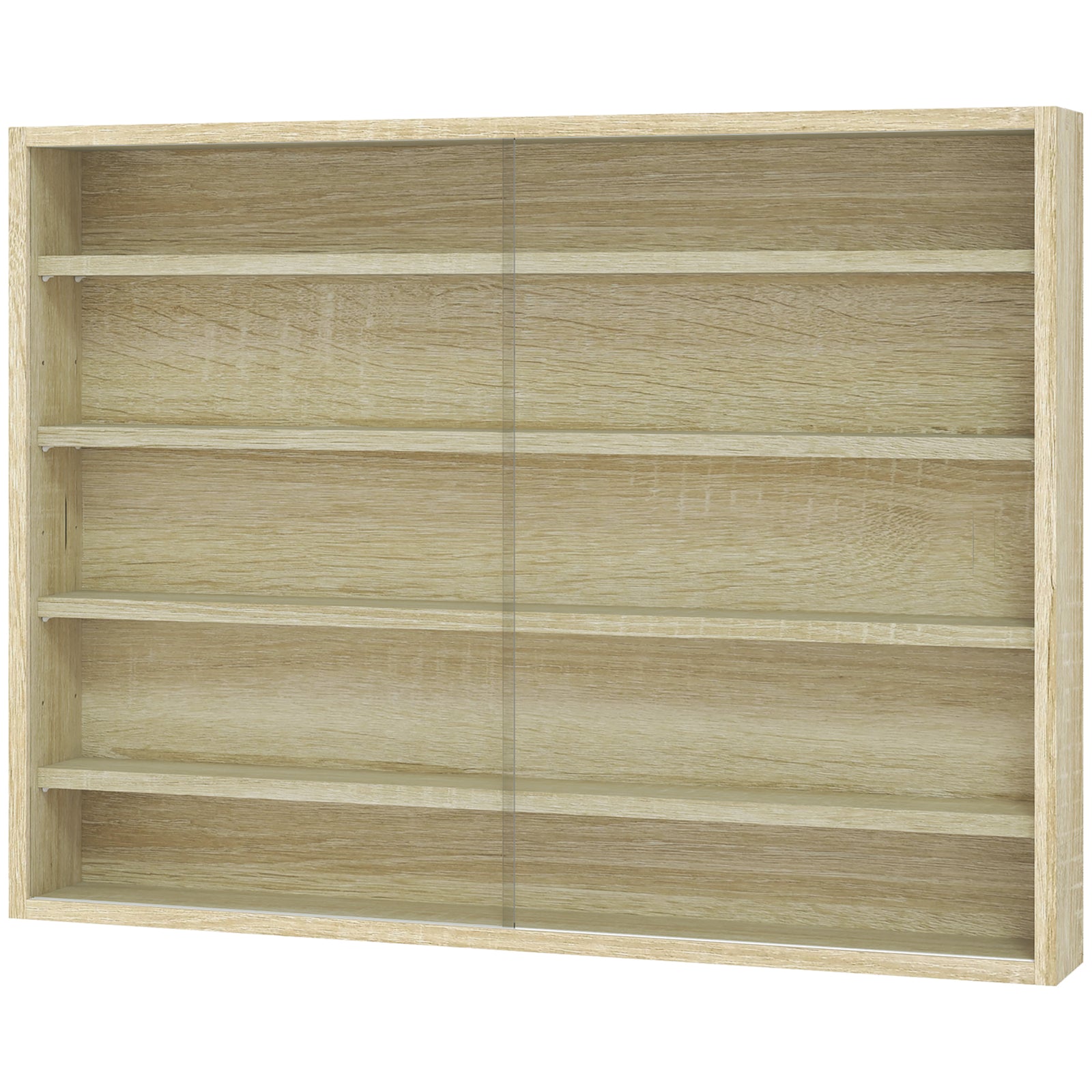 5-tier Wall Display Shelf Unit Cabinet W/ Shelves | Yellow
