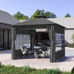 3 X 3 M Garden Gazebo, Outdoor Canopy Shelter | Dark Gray
