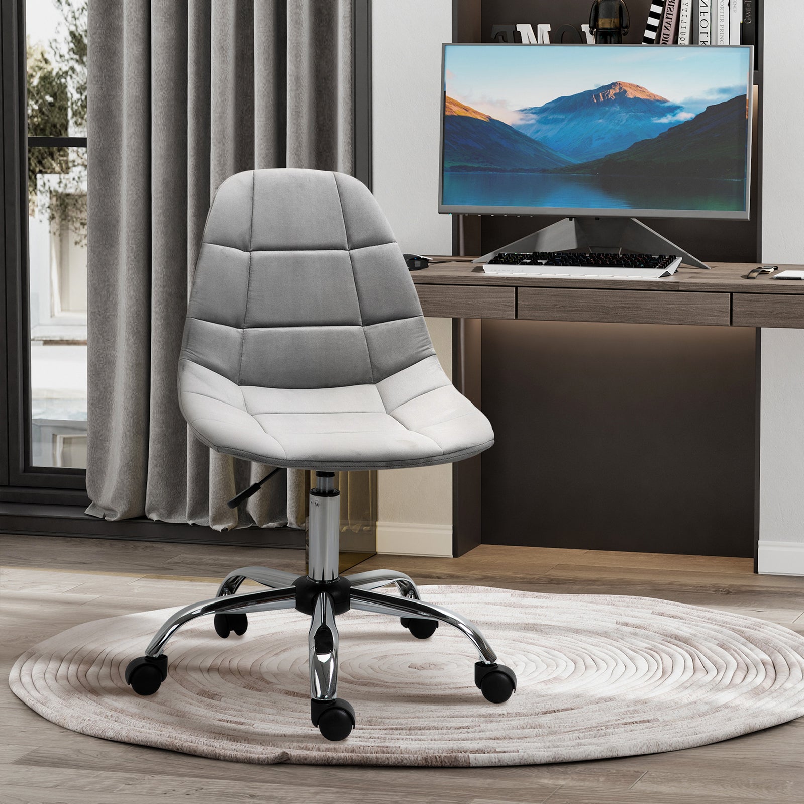 Velvet Ergonomic Office Chair Grey