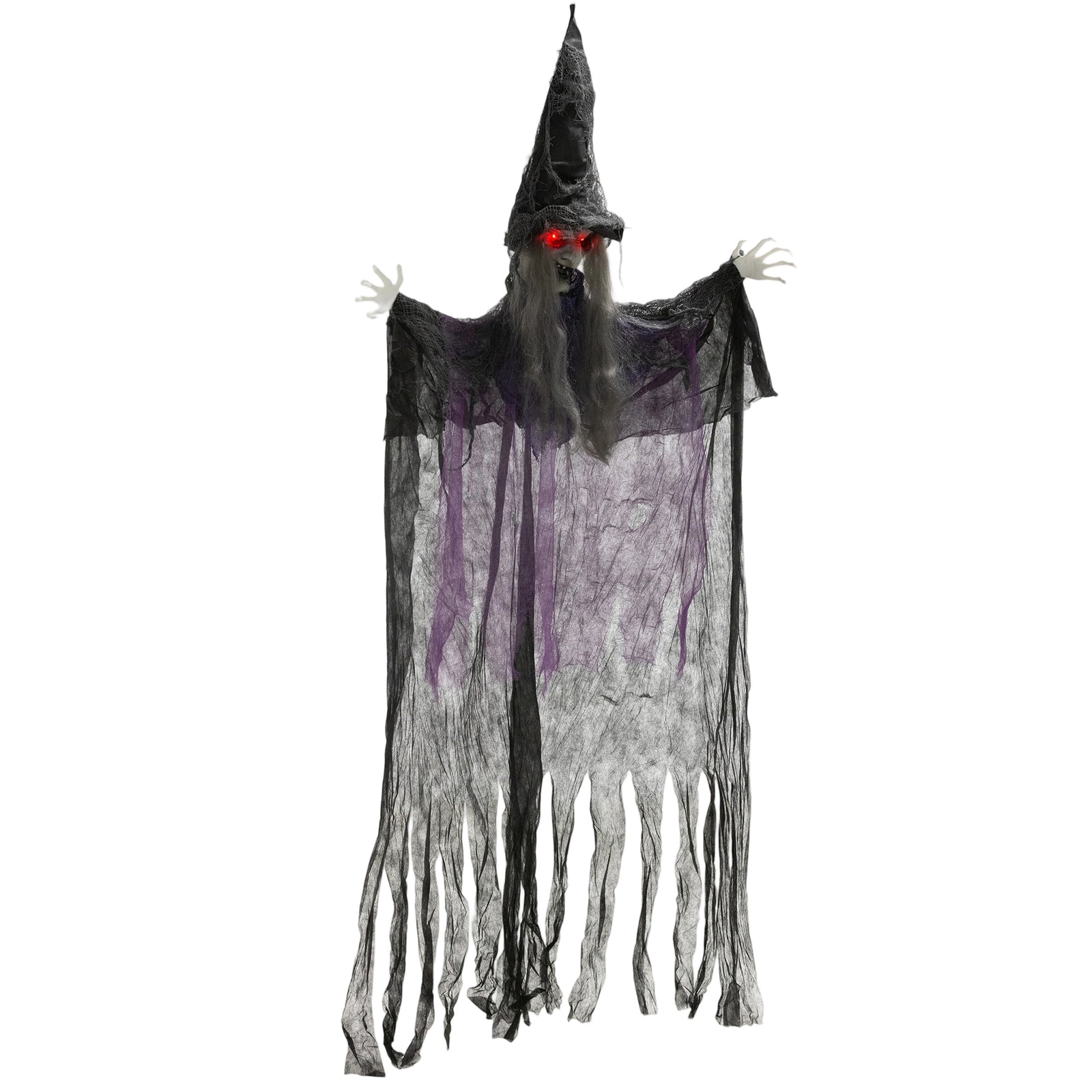 Voice Activated Halloween Animatronics Hanging Witch | Purple