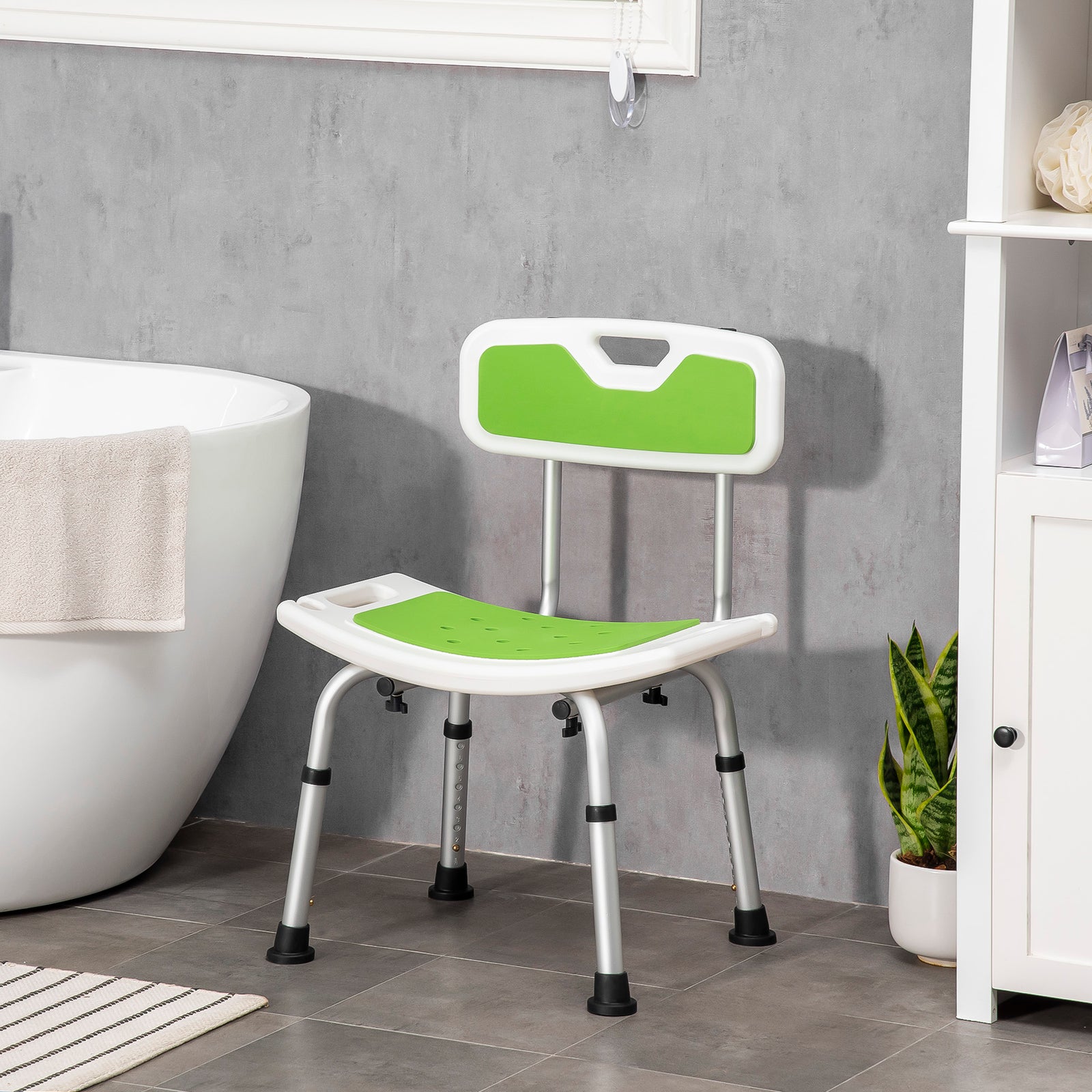 Shower Stool For Elderly Disabled Adjustable Shower Stool | One Size | Green