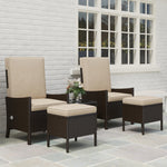 5 Pcs Rattan Garden Furniture Set W/ Cushions | Khaki